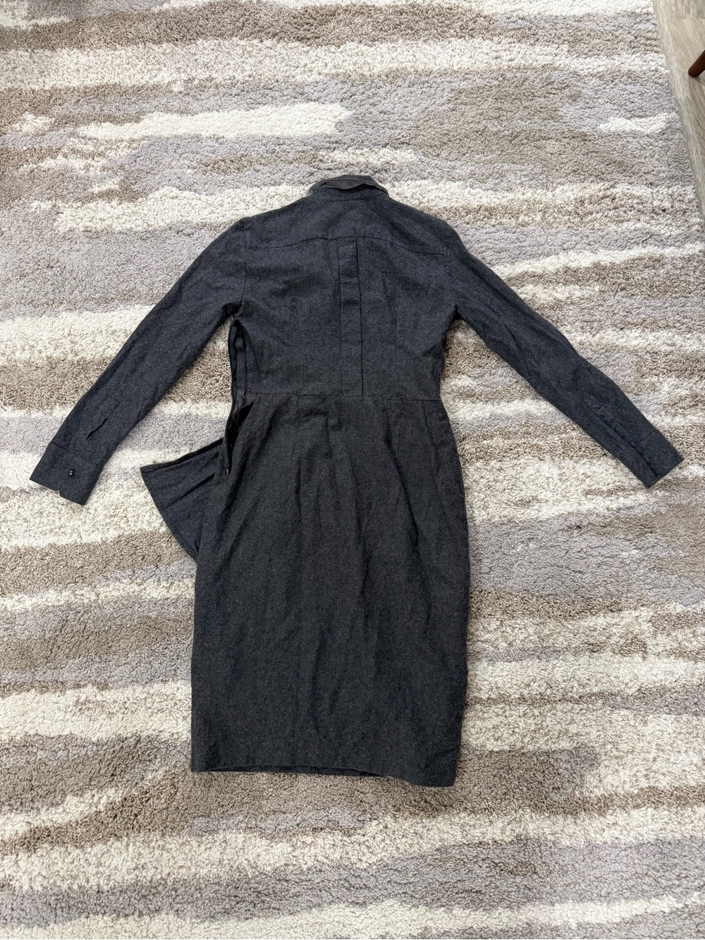 MaxMara Dark Gray Wrap Shirt Dress - Picture 2 of 3